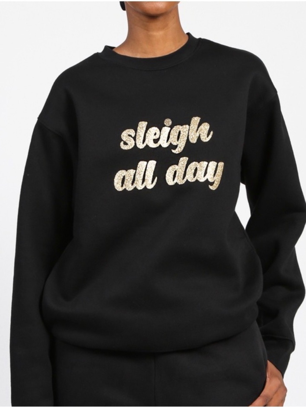 Brunette the Label "Sleigh All Day" Graphic Sweatshirt